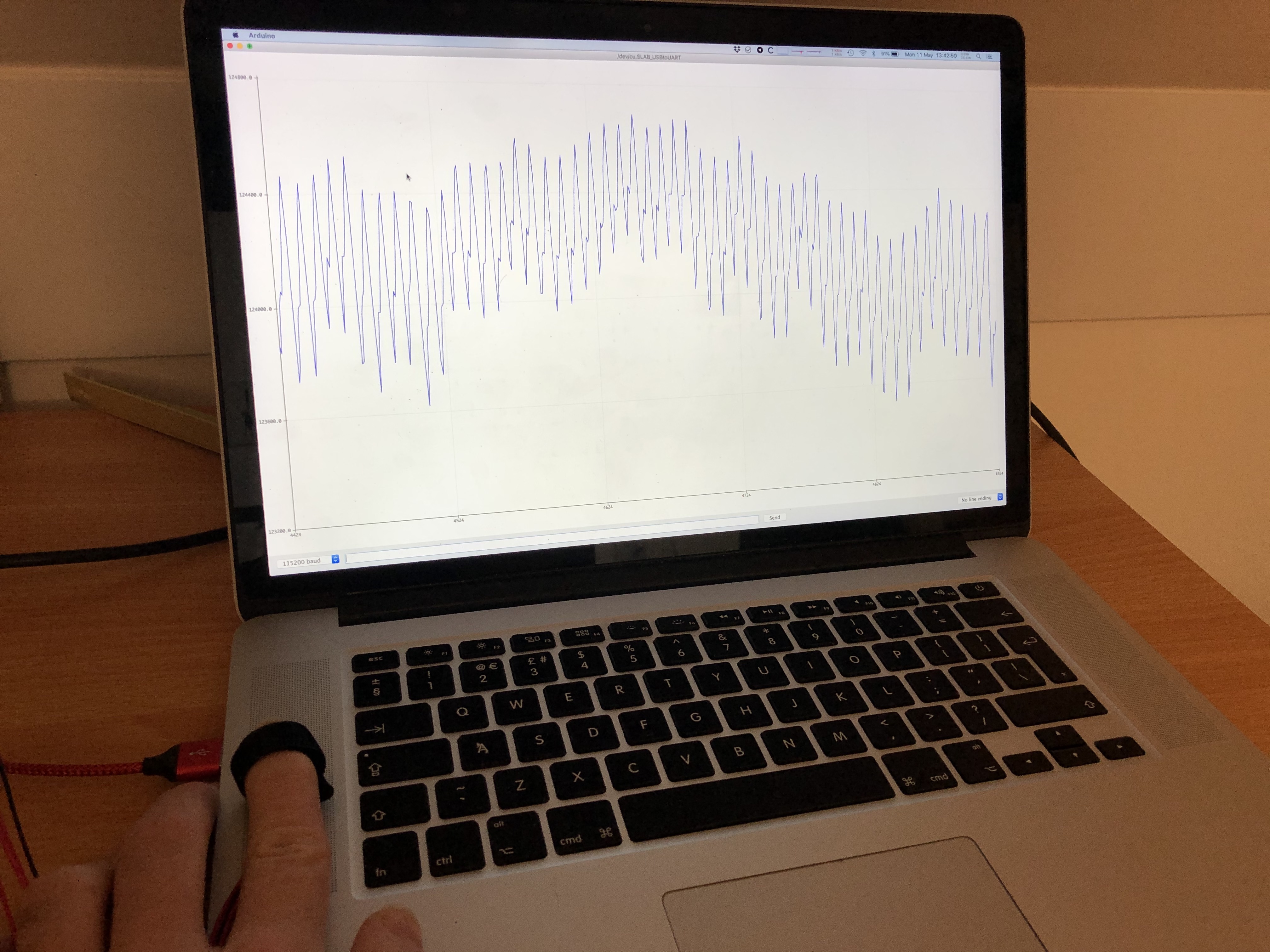 Pulse monitoring with a MAX30105 sensor