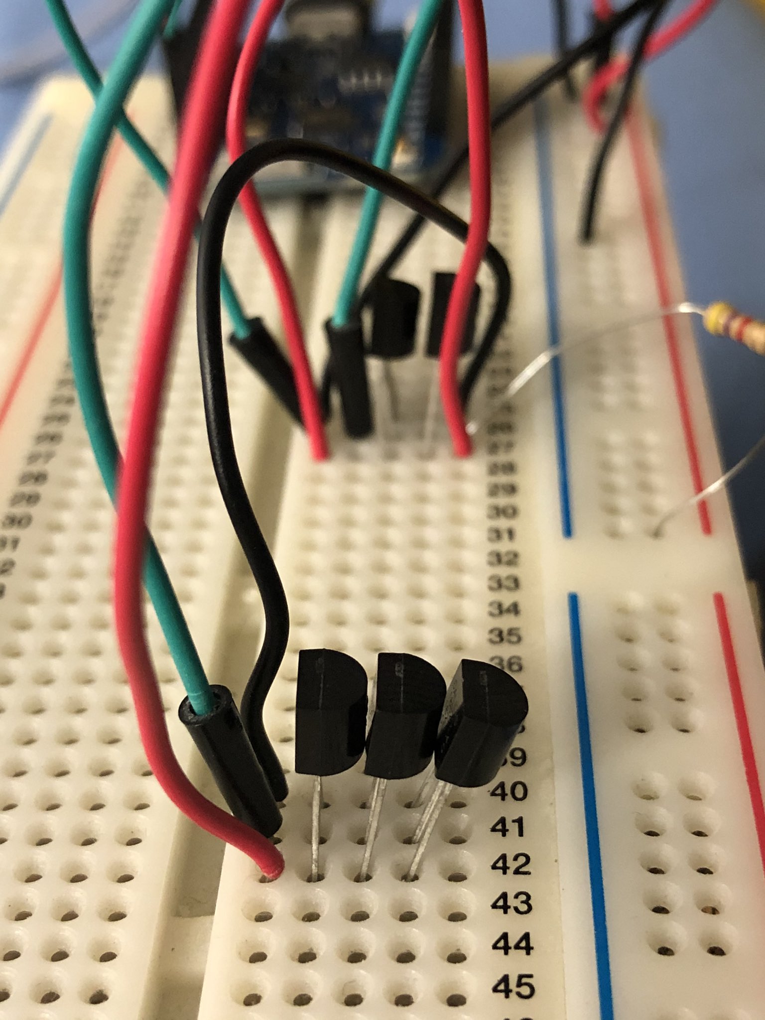 DS18B20 temperature sensors being tested