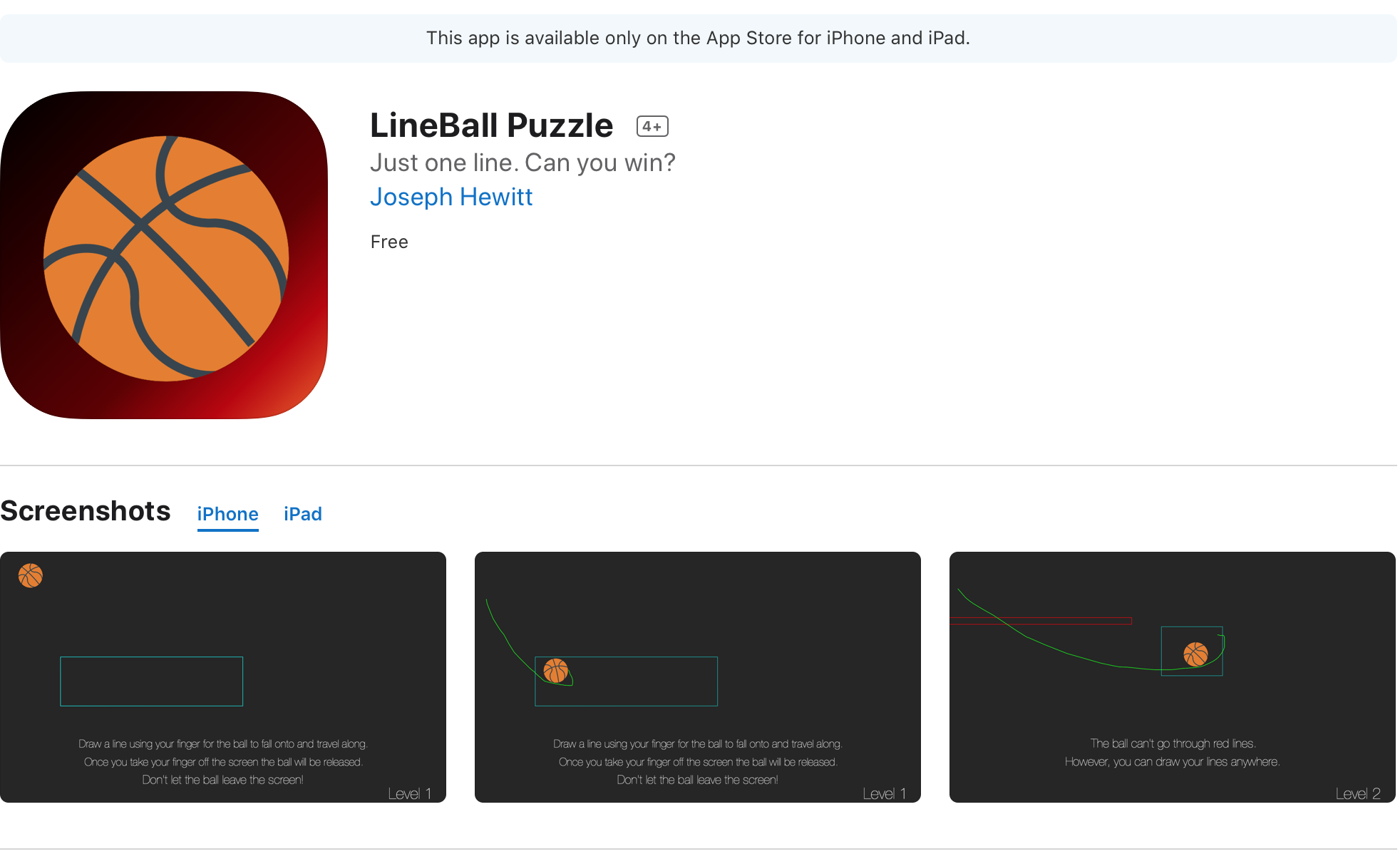 Screenshot of LineBall Puzzle on the App Store