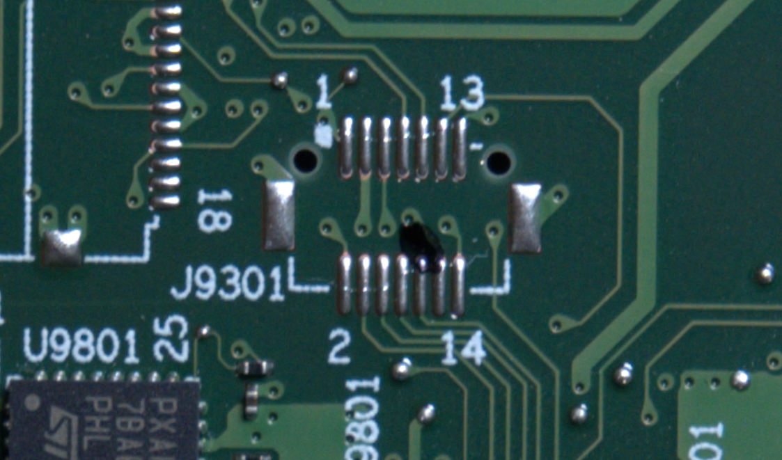 ThinkPad X13 unpopulated PCB pads at J9301 (zoomed)