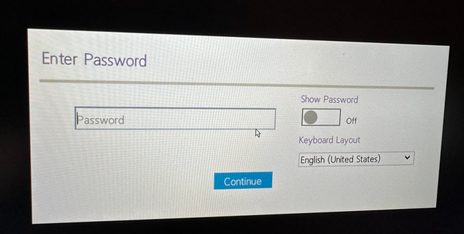 ThinkPad X13 prompting for a password to access the BIOS